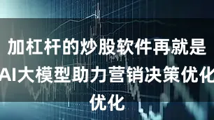 加杠杆的炒股软件再就是AI大模型助力营销决策优化